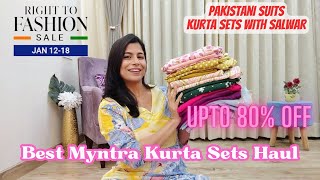 Best Myntra Kurta Sets Haul l Best Deals on Pakistani Suits amp Kurta Sets with Salwar l Dream Simple [upl. by Aicenod539]