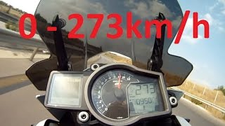 KTM 1190 Adventure  Acceleration 0273kmh amp Startup amp Exhaust Sound amp Burnout amp Wheelie [upl. by Cynth453]