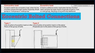 Eccentric Bolted Connections  Eccentric Loading  Design of Steel Structures [upl. by Ojyllek335]