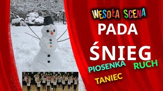 WESOŁA SCENA  PADA ŚNIEG  nowa premierowa zimowa piosenka dla dzieci Z pokazywaniem gestów [upl. by Eak957]