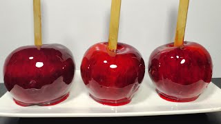 Manzanas 🍎🍏 Acarameladas SOLO 4 Ingredientes 😋 Venta💸🤑 crujientes y sin termómetro 🌡 [upl. by Tildie]