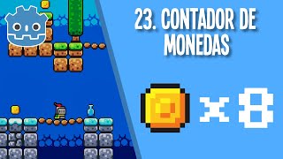 23 Contador de monedas Plataformas 2D con Godot [upl. by Mathew792]