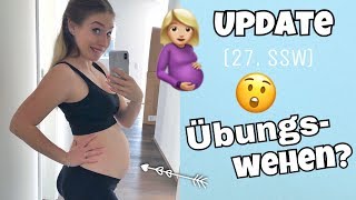 SchwangerschaftsUpdate 🤰🏼 Übungswehen  😲 ♡ 27 SSW  Bibi [upl. by Atinot]