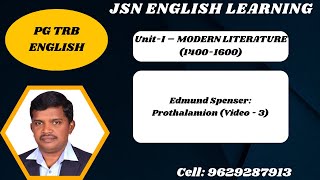 Edmund Spensers Prothalamion Video 3 jsnenglishlearning [upl. by Annayr]