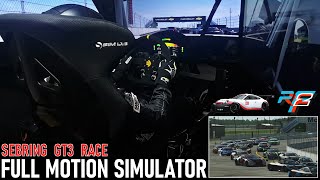 DBox 4250i 100 3DOF Full Motion Simulator at Sebring  Integrated Triple Screen Setup rFactor 2 [upl. by Hayn386]