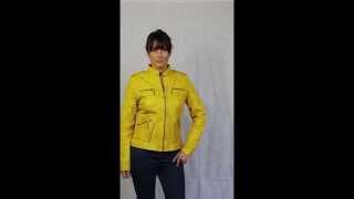 Women’s Yellow Leather Biker Jacket  Juliet [upl. by Cassidy]