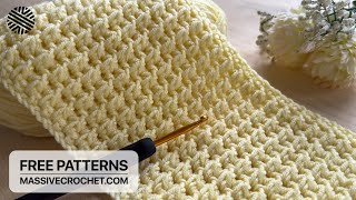 EASY amp GORGEOUS Crochet Pattern for Beginners 👌 PERFECT Crochet Stitch for Blanket Scarf amp Bag [upl. by Adnawat]