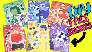 Inside Out 2 Movie DIY Silly Face Stickers with Joy Sadness Anxiety [upl. by Barbi525]