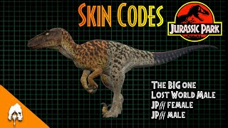 All JURASSIC PARK OG TRILOGY skin codes The ISLE EVRIMA 65 onwards [upl. by Inacana]