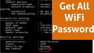 CMD Get all WiFi password with only one command  Windows 108187XPVista Hindi [upl. by Imalda]