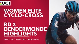 Round 3  Women Elite Highlights  202021 UCI Cyclocross World Cup  Dendermonde [upl. by Nomead]