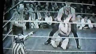 Sgt Slaughter Cobra Clutch Challenge makes Rick McGraw submit [upl. by Halpern553]