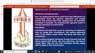 EMPOWERMENT MODEL IN SOCIAL WORK PRACTICE​ [upl. by Aihtnyc]