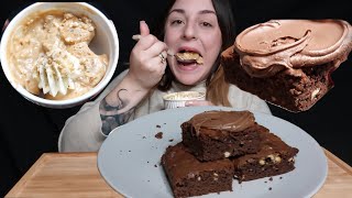 Homemade Banoffee n Chocolate Brownies  ASMR  Relaxing Eating [upl. by Audry]