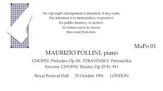 MAURIZIO POLLINI Recital CHOPIN Preludes STRAVINSKY Petrouchka 1991 [upl. by Almap156]