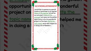 how to write acknowledgement for school project  how to write acknowledgement in project file 3 [upl. by Caton503]