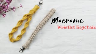 DIY Macrame Wristlet keychain  Easy Tutorial For Beginners [upl. by Yaya298]