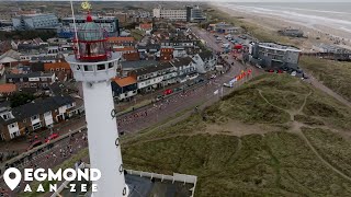 De halve marathon van Egmond 2024 vanuit de lucht [upl. by Ahsemik]