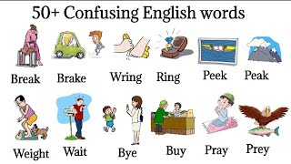 50  Confusing English words  Homophones in Englishhomophonesinenglish [upl. by Allisirp819]