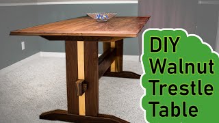 DIY  Walnut Trestle Table [upl. by Tonjes759]