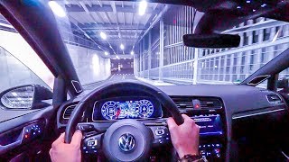 2019 VW Golf R 75 300PS  OPF  AKRAPOVIC Exhaust NIGHT POV DRIVE Onboard 60FPS [upl. by Ayotol]