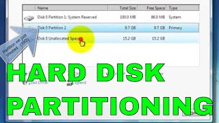 Hard Disk Drive Partition While Installing Windows 7 Howto [upl. by Ilyah920]