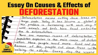 Deforestation Essay In English 350 Words  Cause And Effect [upl. by Lemrahs639]