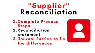 how to do reconciliation of a supplier account  journal Entries [upl. by Aznaed]