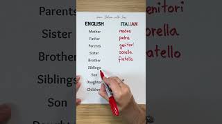 Family Vocabulary in Italian 🇮🇹📚 [upl. by Kathy7]