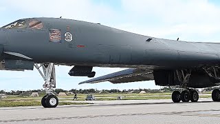 Spectacular B1B Lancer Squadron Launches Dual in Bombing Mission [upl. by Yenaffit]