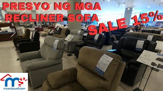 PRESYO NG RECLINER SOFA SA MANDAUEFOAM  SALE 15 [upl. by Ecneps]