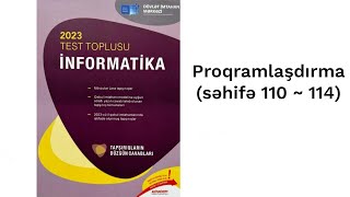 İnformatika DİM test bankı Proqramlaşdırma səhifə 110  114 [upl. by Richella450]