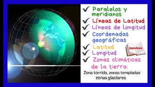 Qué son los PARALELOS Meridianos LATITUD LongitudZonas CLIMÁTICAS DE LA TIERRA🌎 [upl. by Sachiko]