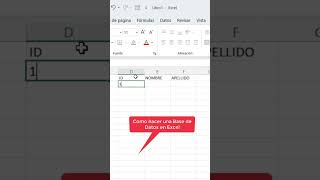 como hacer una base de datos en Excel sepamosexcel sepamosexcelviral sepamosexcelcurso excel [upl. by Eellah]