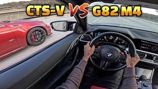 Stock S58 Is Surprisingly Fast  M4 VS E85 CTSV [upl. by Hazel]