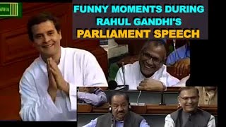 Rahul Gandhi Funny Moments during Lok Sabha Speech  MPs Laugh [upl. by Ariad]