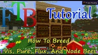 Minecraft FTB Tutorial How To Breed Vis Pure Flux And Node BeesDifferent Nodes [upl. by Eartnoed]