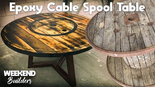 EPOXY CABLE SPOOL TABLE INCREDIBLE RESULT subtitles included [upl. by Gladstone]