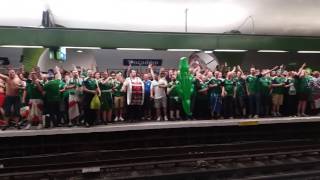 Northern Ireland supporters singing in the metro of PARIS  EURO 2016 FOOTBALL MESSI [upl. by Ennoid219]