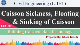 Lec09Caisson Sickness Floating amp Sinking of Caisson  Building ConstTech  Civil Engineering [upl. by Ynaffik]