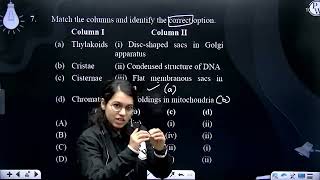 Match the columns and identify the correct option Column I ColumnII a Thylakoids [upl. by Adelric]