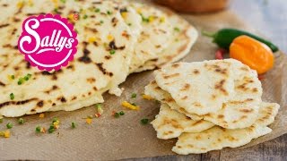 indisches Naan Brot  PfannenBrot  Sallys Welt [upl. by Else]