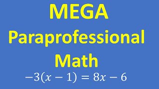 MEGA Test Paraprofessional Math Practice [upl. by Elliott]