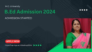 MG University  BEd Admission 2024  Admission Started  Apply Now [upl. by Allis]