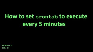 How to set crontab to execute every 5 minutes [upl. by Angrist]