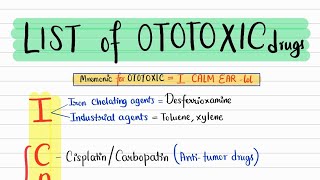 Ototoxic Drugs Easy Mnemonic hindi Pharmacology ENT [upl. by Fransis]