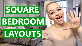 USEFUL SQUARE BEDROOM LAYOUTS  HOW TO DESIGN A SQUARE BEDROOM [upl. by Melvin691]