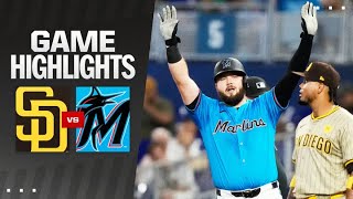 Padres vs Marlins Game Highlights 81124  MLB Highlights [upl. by Ahsiken]