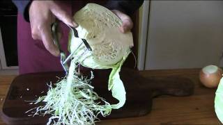 Shredding Cabbage using the Dinkidi peeler [upl. by Ayotl]