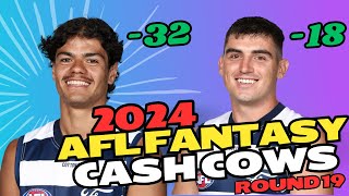 Top 5 AFL Fantasy Cash Cows 2024 Round 19 [upl. by Ahsiemac]